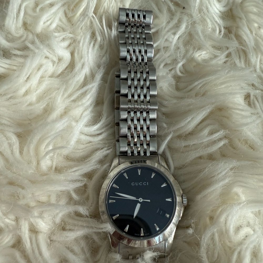 Gucci Stainless Steel Watch with Black Dial